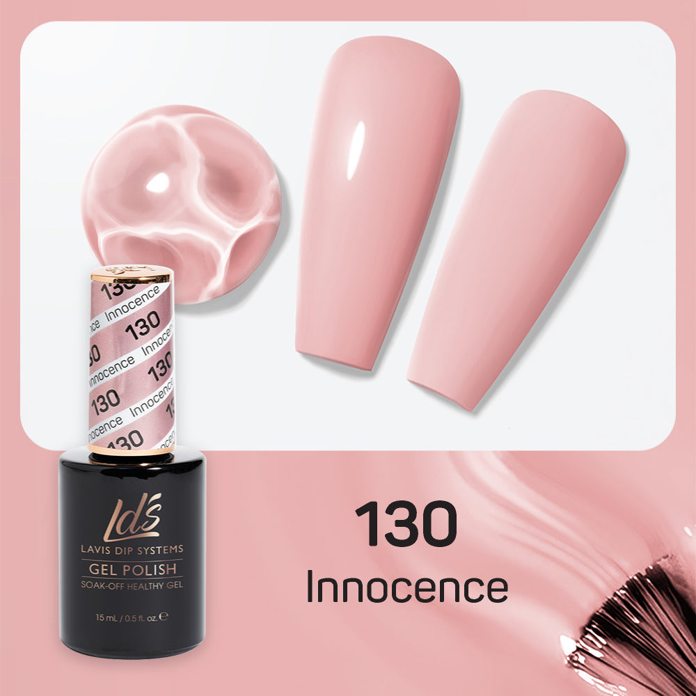 LDS 130 Innocence - LDS Healthy Gel Polish & Matching Nail Lacquer Duo Set - 0.5oz