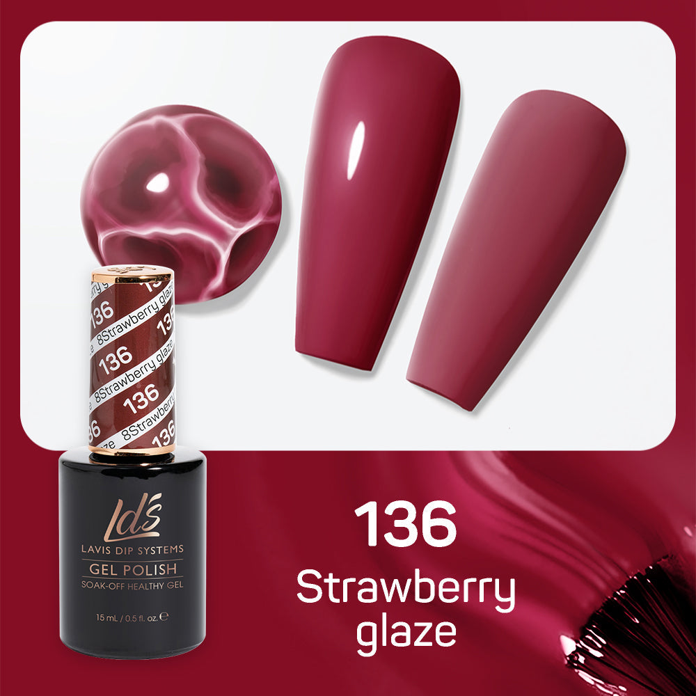 LDS 136 Strawberry Glaze - LDS Gel Polish 0.5oz