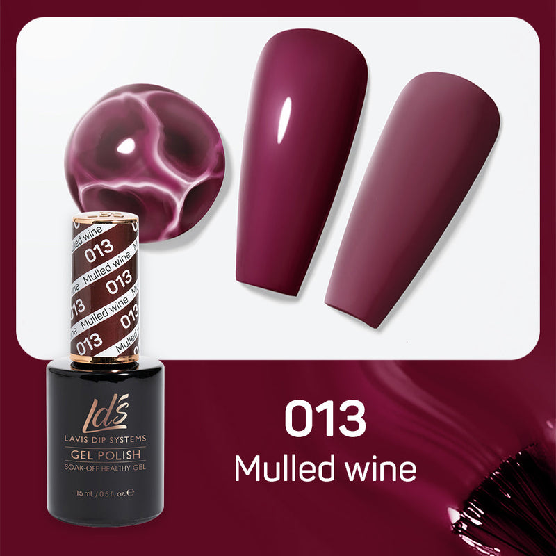 LDS 013 Mulled Wine - LDS Healthy Gel Polish & Matching Nail Lacquer Duo Set - 0.5oz