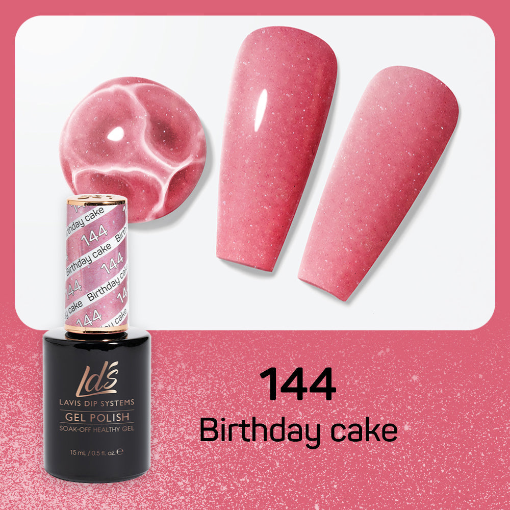 LDS 144 Birthday Cake - LDS Healthy Gel Polish & Matching Nail Lacquer Duo Set - 0.5oz