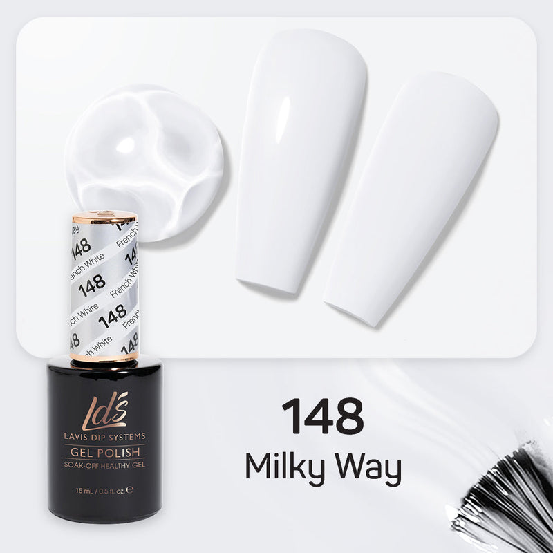  LDS Gel Nail Polish Duo - 148 Glitter Colors - French White by LDS sold by DTK Nail Supply