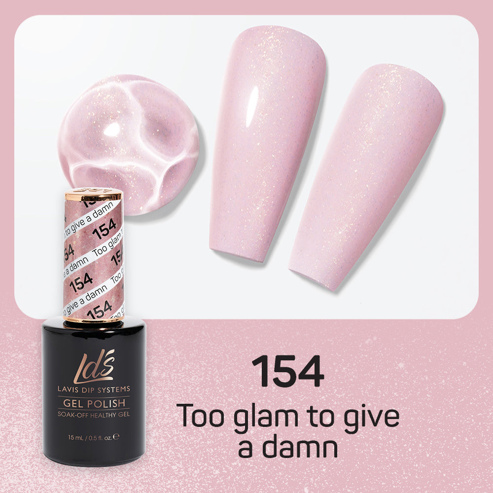 LDS 154 Too Glam To Give A Damn - LDS Healthy Gel Polish & Matching Nail Lacquer Duo Set - 0.5oz