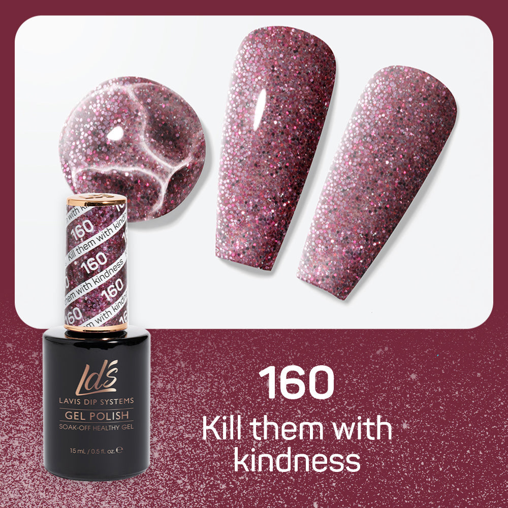 LDS 160 Kill Them With Kindness - LDS Healthy Gel Polish & Matching Nail Lacquer Duo Set - 0.5oz