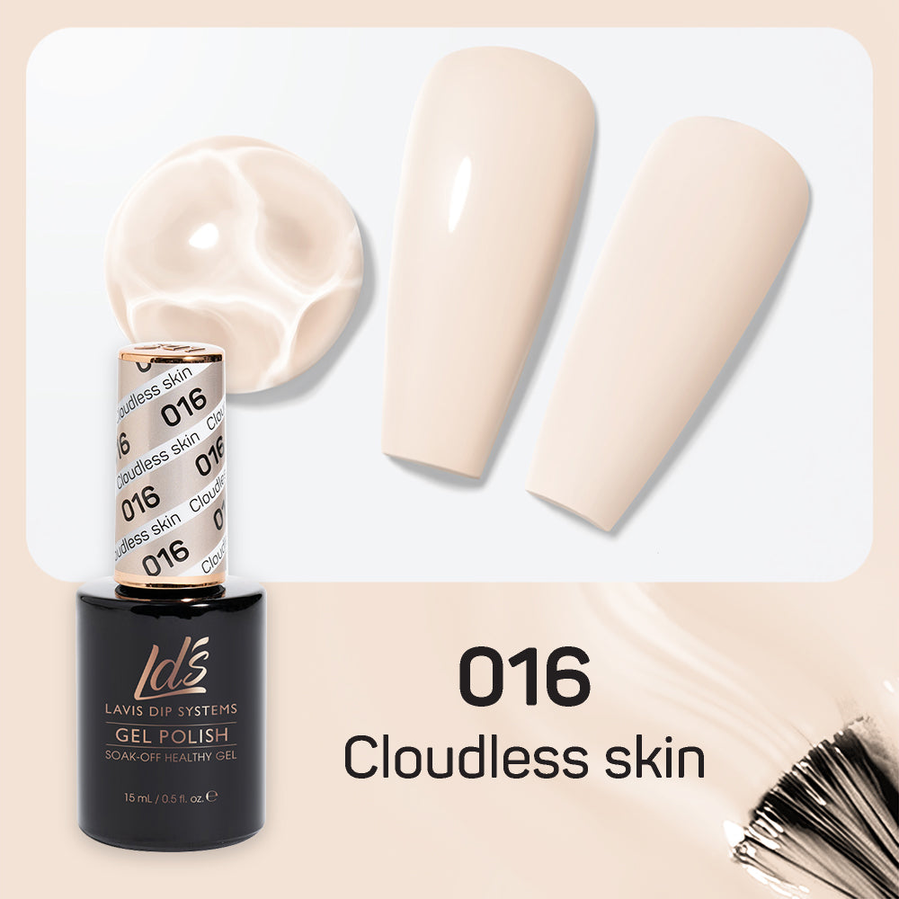 LDS 016 Cloudless Skin - LDS Healthy Gel Polish & Matching Nail Lacquer Duo Set - 0.5oz