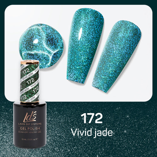 LDS 172 Vivid Jade - LDS Healthy Gel Polish & Matching Nail Lacquer Duo Set - 0.5oz
