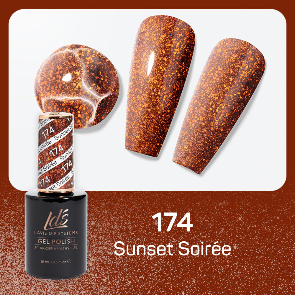 LDS 174 Sunset Soirée - LDS Healthy Gel Polish & Matching Nail Lacquer Duo Set - 0.5oz