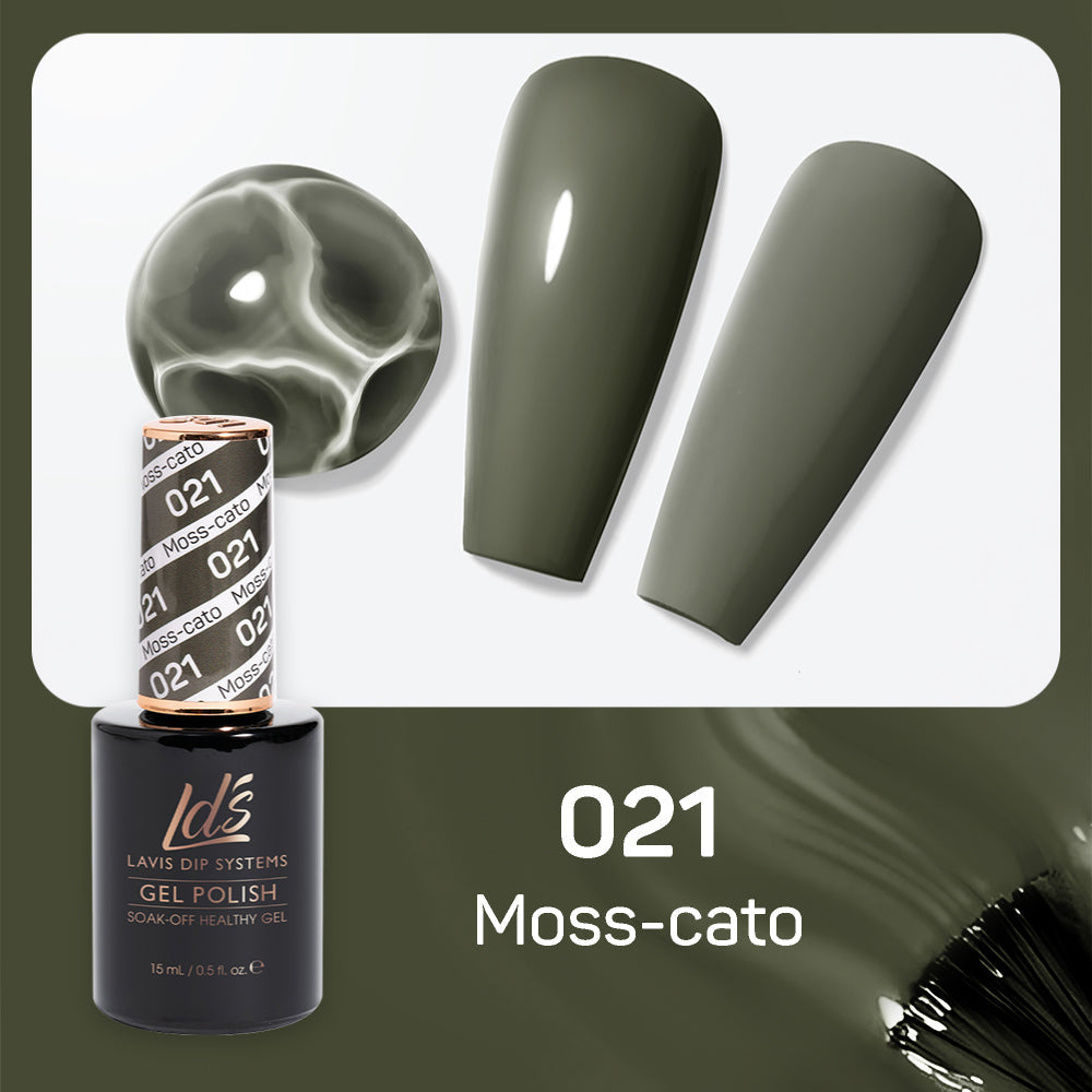 LDS 021 Moss-Cato - LDS Healthy Gel Polish & Matching Nail Lacquer Duo Set - 0.5oz