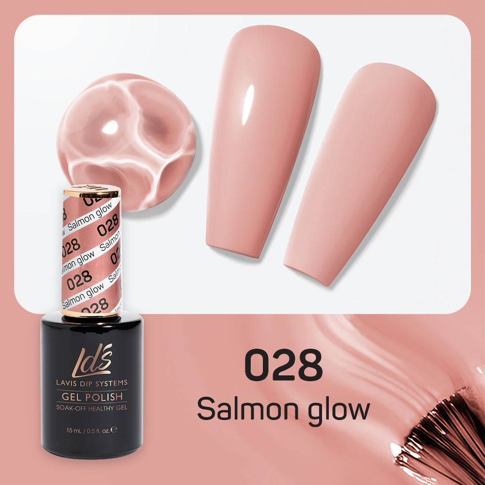 LDS 028 Salmon Glow - LDS Gel Polish 0.5oz