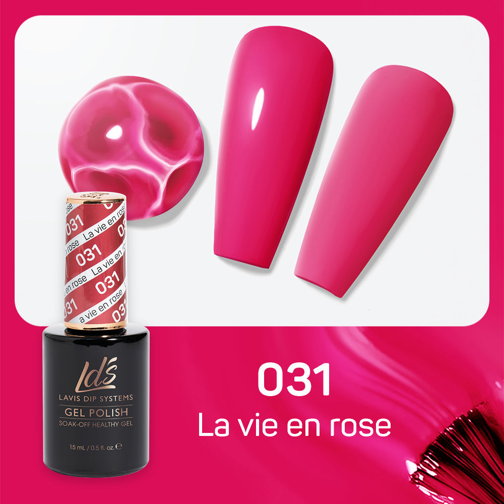 LDS 031 La Vie En Rose - LDS Healthy Gel Polish & Matching Nail Lacquer Duo Set - 0.5oz