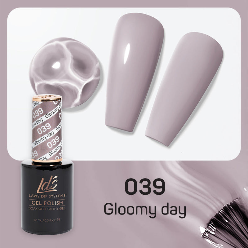 LDS 039 Gloomy Day - LDS Healthy Gel Polish & Matching Nail Lacquer Duo Set - 0.5oz