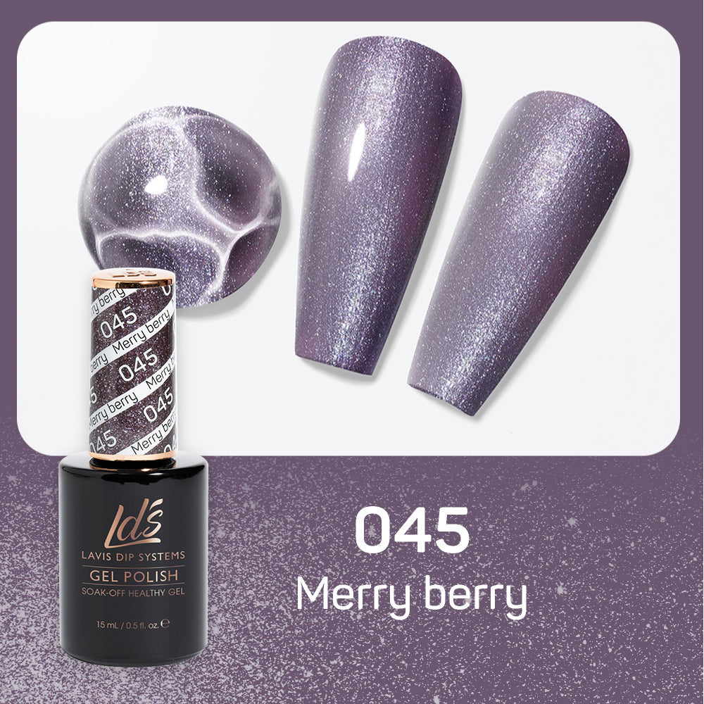 LDS 045 Merry Berry - LDS Healthy Gel Polish & Matching Nail Lacquer Duo Set - 0.5oz