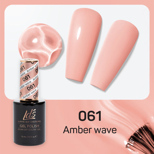 LDS 061 Amber Wave - LDS Healthy Gel Polish & Matching Nail Lacquer Duo Set - 0.5oz
