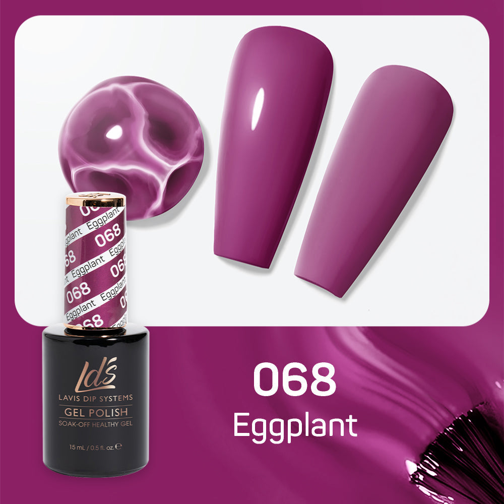 LDS 068 Eggplant - LDS Healthy Gel Polish & Matching Nail Lacquer Duo Set - 0.5oz