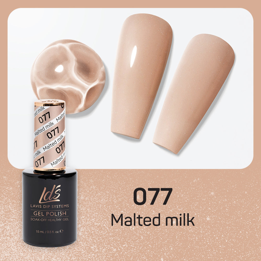 LDS 077 Malted Milk - LDS Healthy Gel Polish & Matching Nail Lacquer Duo Set - 0.5oz