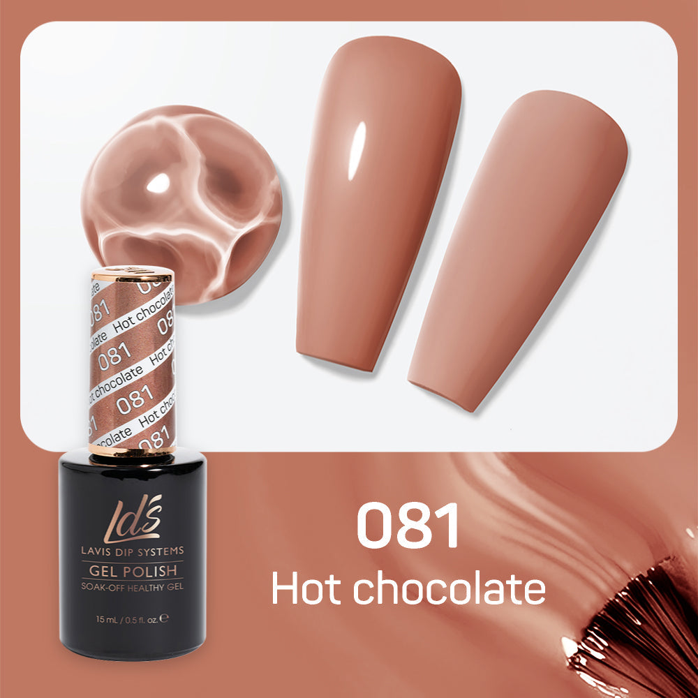 LDS 081 Hot Chocolate - LDS Healthy Gel Polish & Matching Nail Lacquer Duo Set - 0.5oz