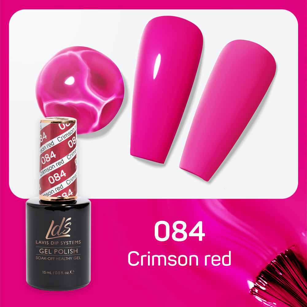 LDS 084 Crimson Red - LDS Healthy Gel Polish & Matching Nail Lacquer Duo Set - 0.5oz