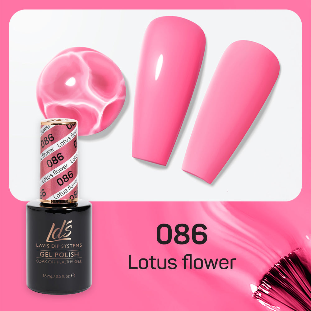 LDS 086 Lotus Flower - LDS Healthy Gel Polish & Matching Nail Lacquer Duo Set - 0.5oz