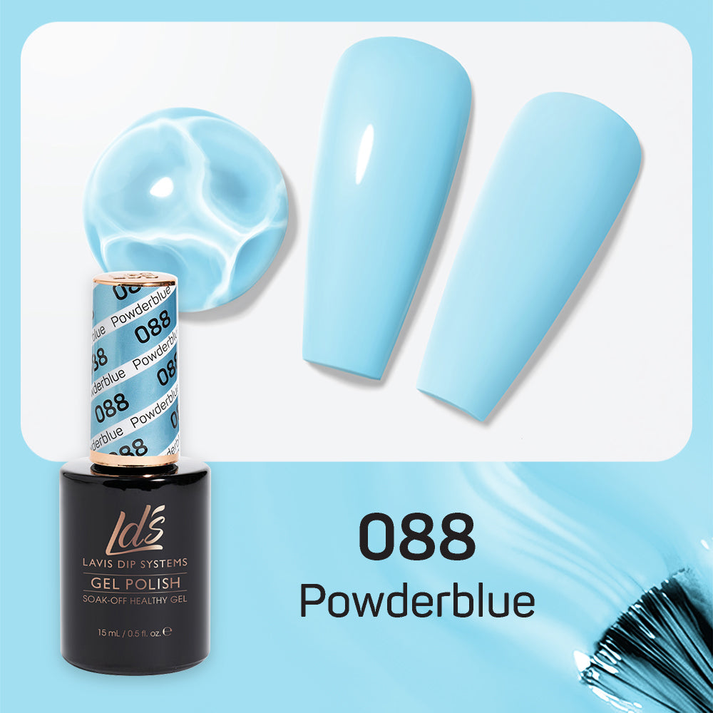 LDS 088 Powderblue - LDS Healthy Gel Polish & Matching Nail Lacquer Duo Set - 0.5oz