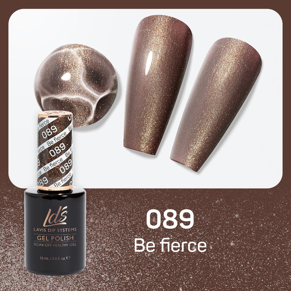 LDS 089 Be Fierce - LDS Healthy Gel Polish & Matching Nail Lacquer Duo Set - 0.5oz