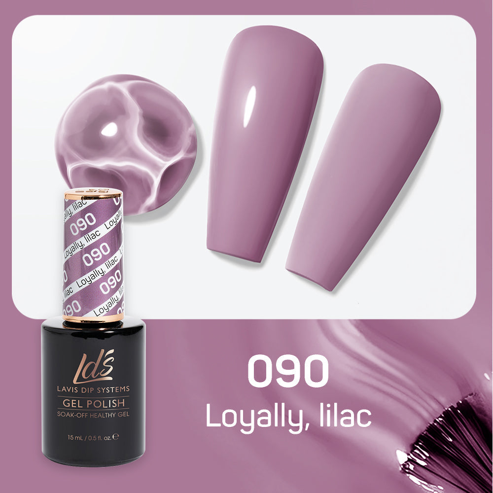 LDS 090 Loyally, Lilac - LDS Healthy Gel Polish & Matching Nail Lacquer Duo Set - 0.5oz