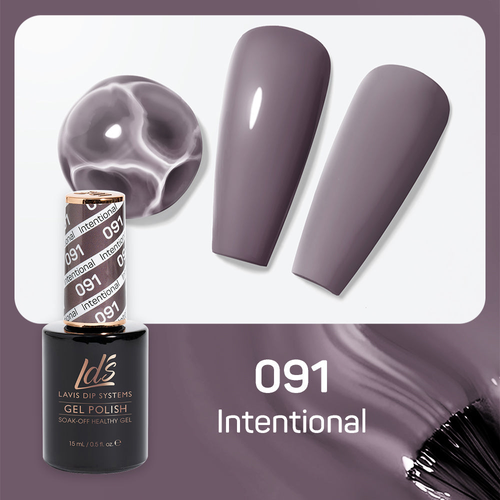 LDS 091 Intentional - LDS Healthy Gel Polish & Matching Nail Lacquer Duo Set - 0.5oz