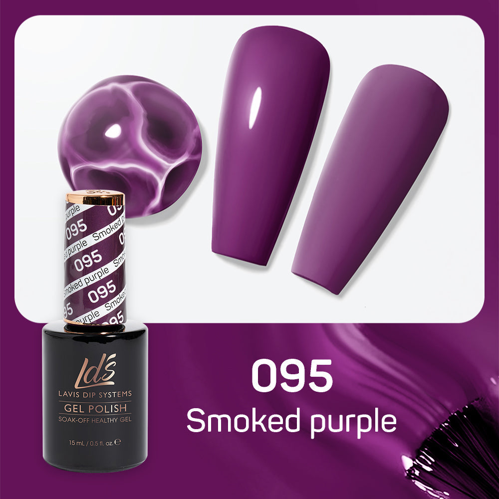 LDS 095 Smoked Purple - LDS Healthy Gel Polish & Matching Nail Lacquer Duo Set - 0.5oz