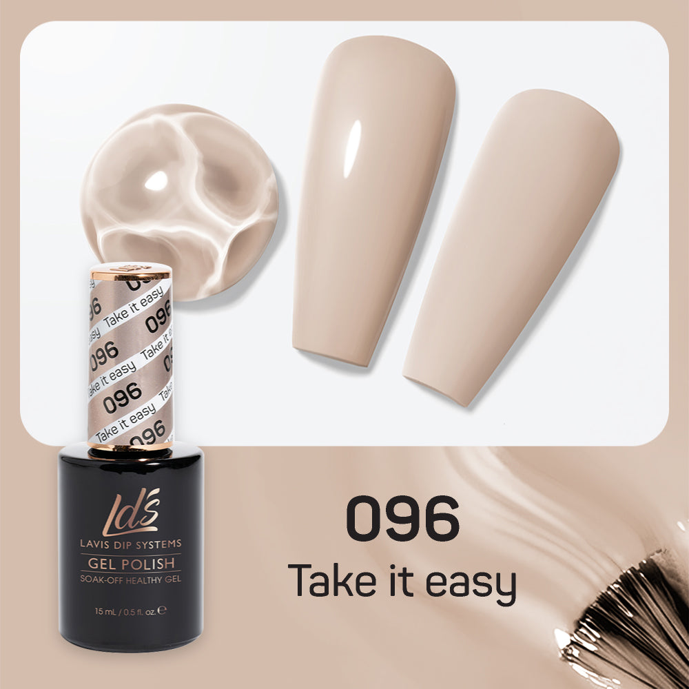 LDS 096 Take It Easy - LDS Healthy Gel Polish & Matching Nail Lacquer Duo Set - 0.5oz