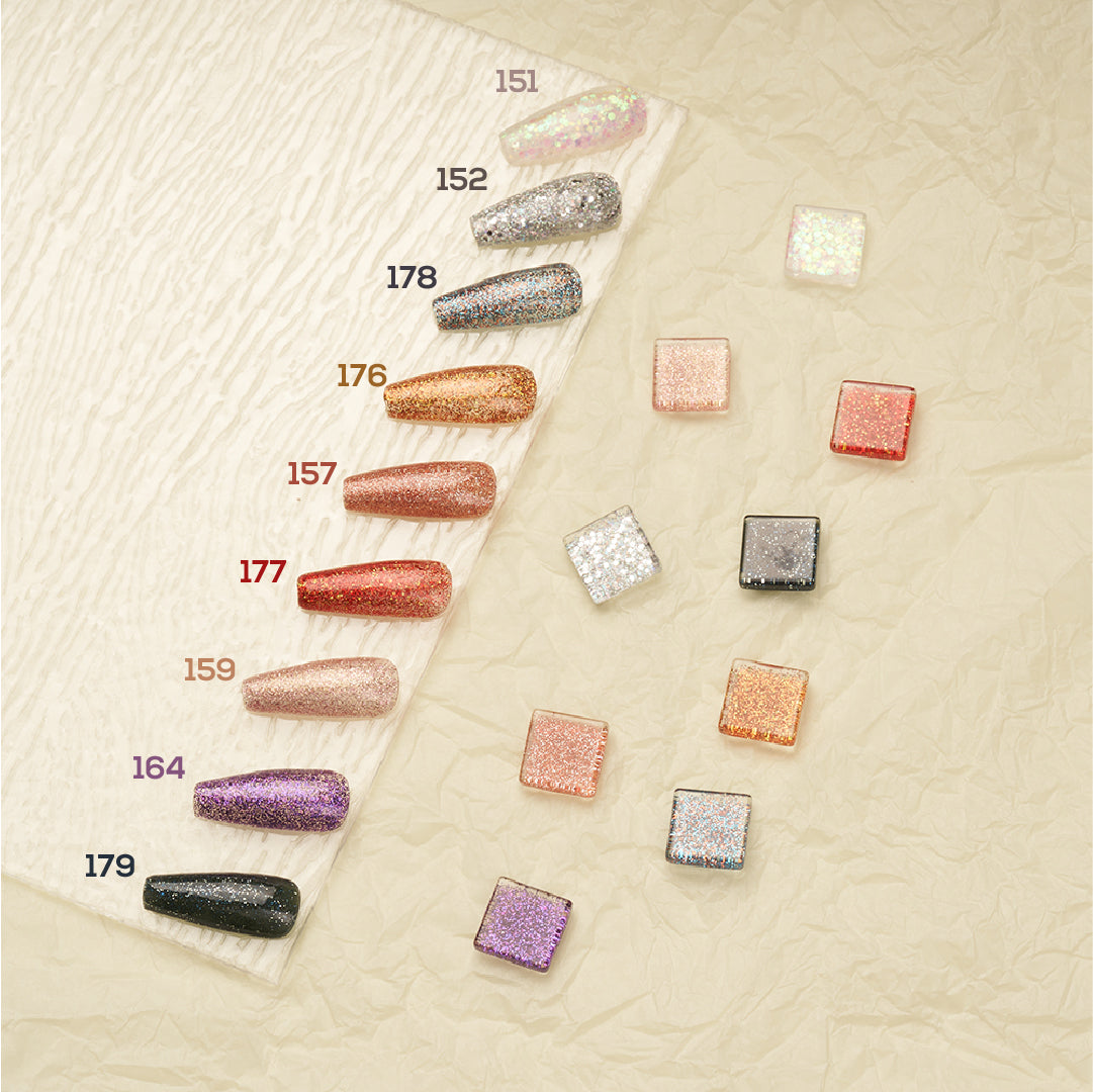 MASTER GLITTER - LDS Holiday Gel Nail Polish Collection: 151, 152, 157, 159, 164, 176, 177, 178, 179