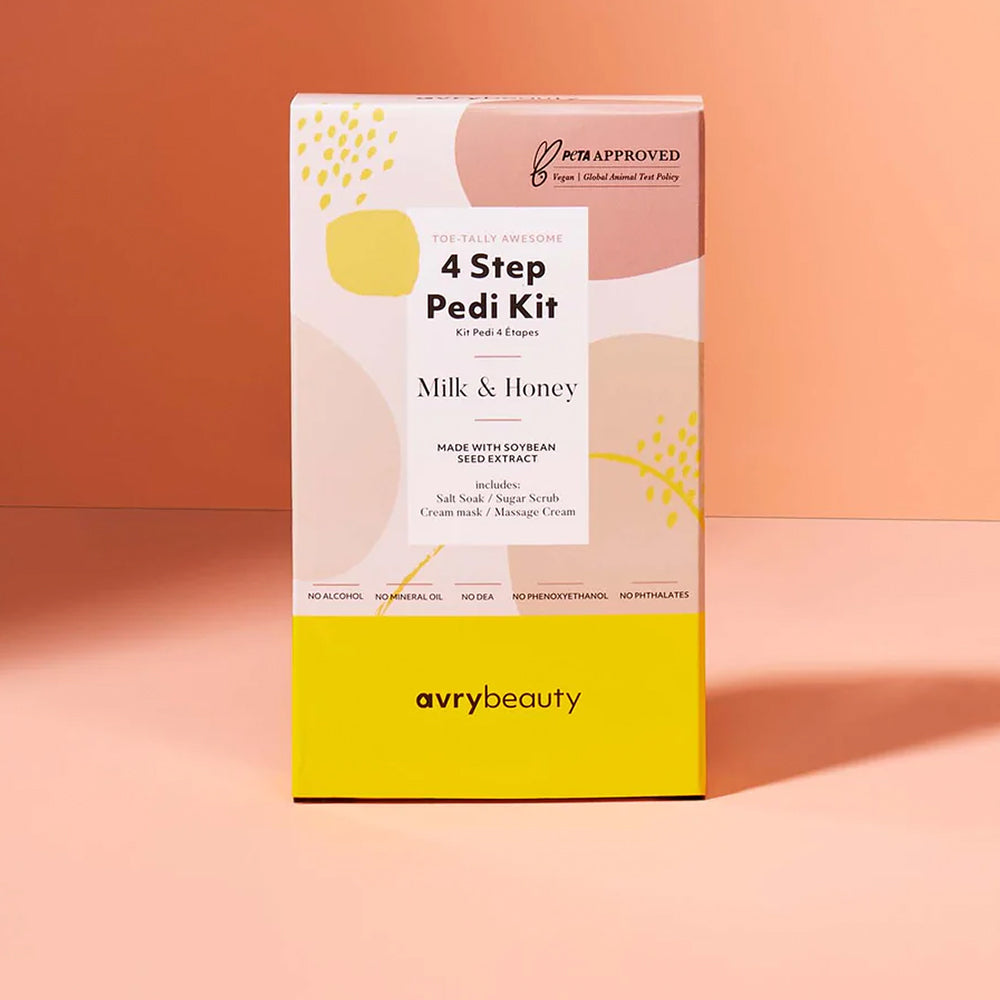 AVRY BEAUTY - 4 Steps Pedi Kit - Milk & Honey