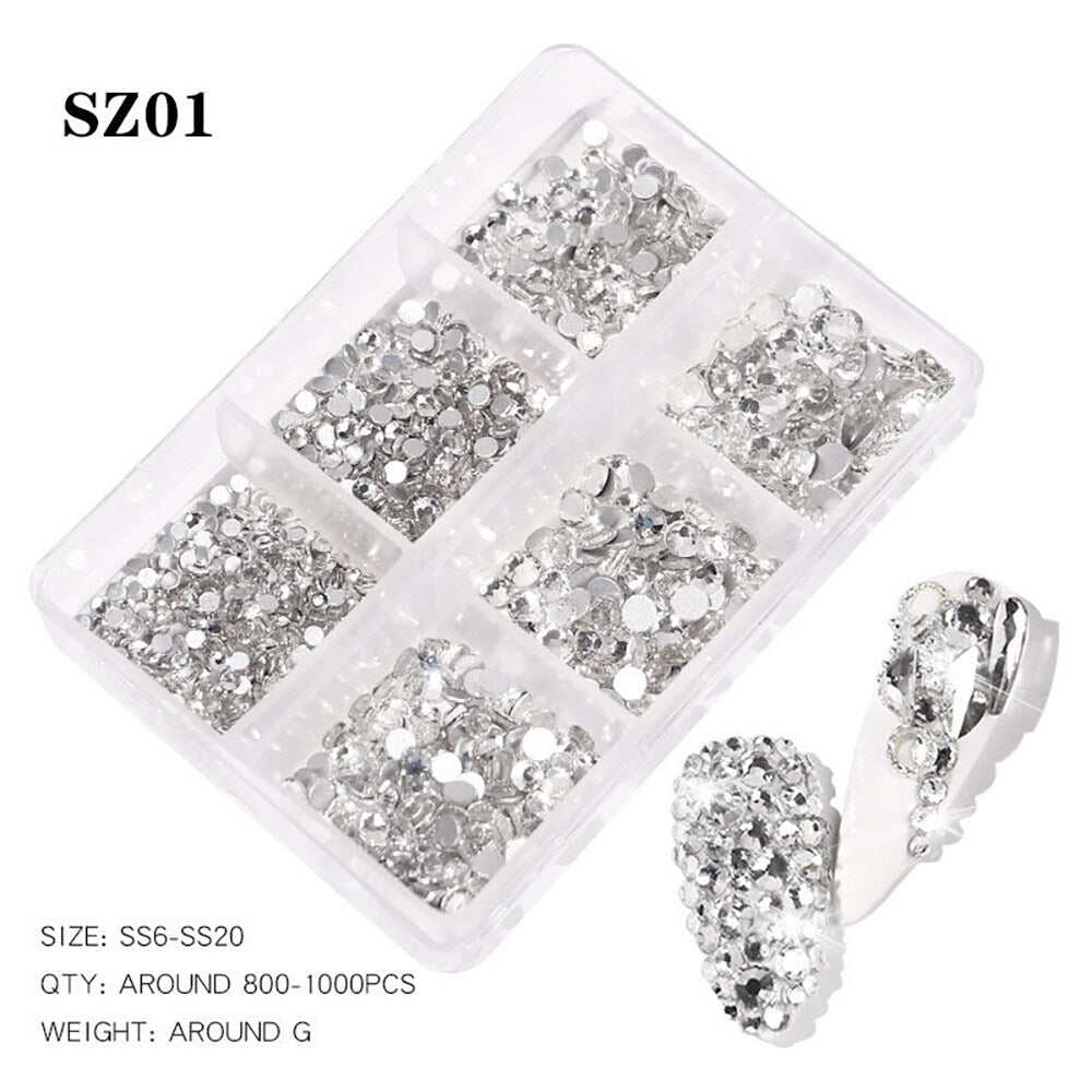  Mix Size 3D Flatback Diamond Clear - SZ01 by OTHER sold by DTK Nail Supply