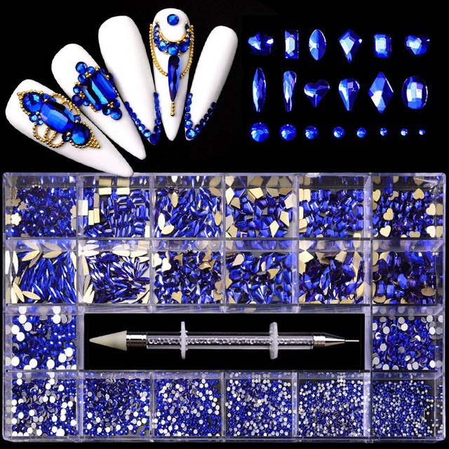 Blue Glass Rhinestones Kit #11