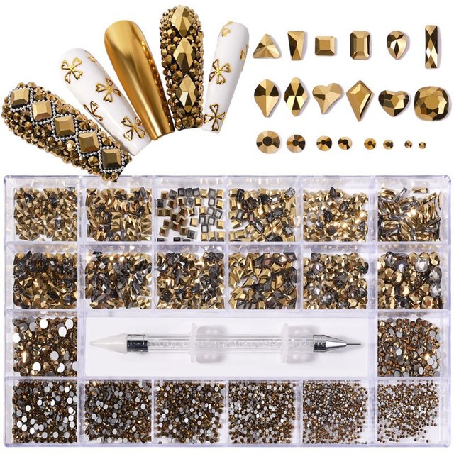 Mine Gold Glass Rhinestones Kit #14