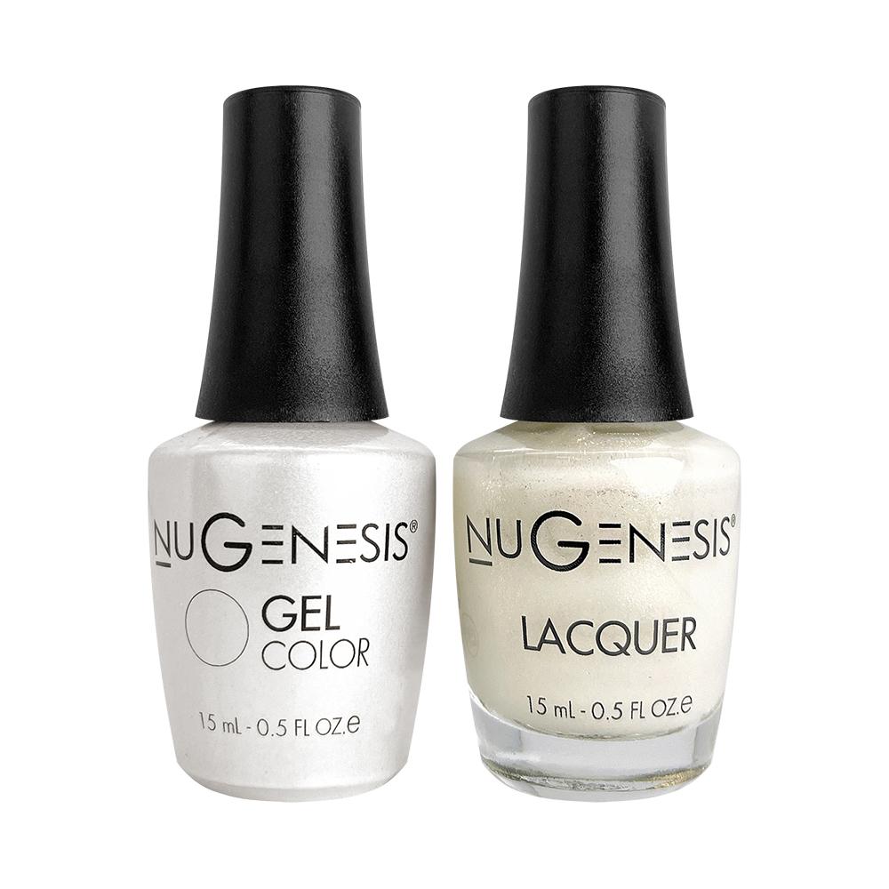 Nugenesis Gel Nail Polish Duo - 012 Glitter, White Colors - Girl Best Friend