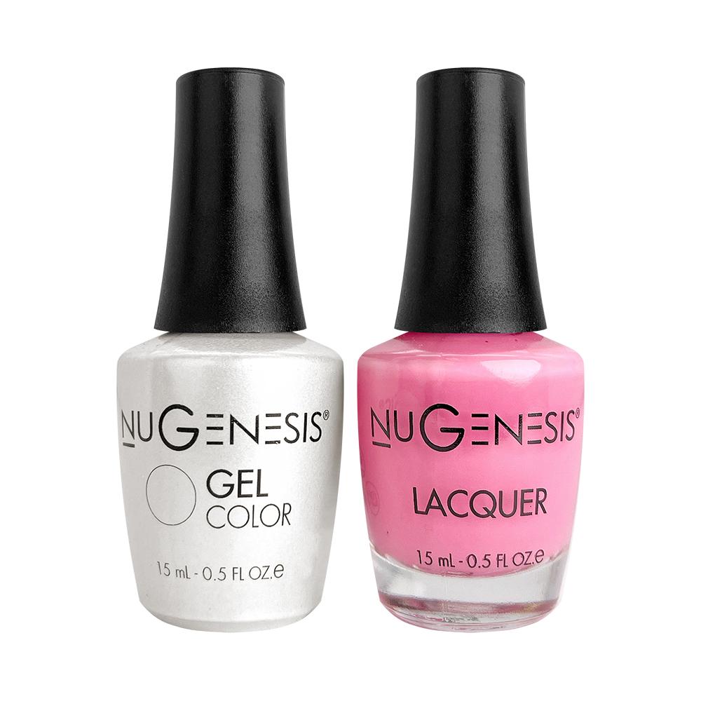 Nugenesis Gel Nail Polish Duo - 014 Pink, Neutral Colors - Gumball Pink