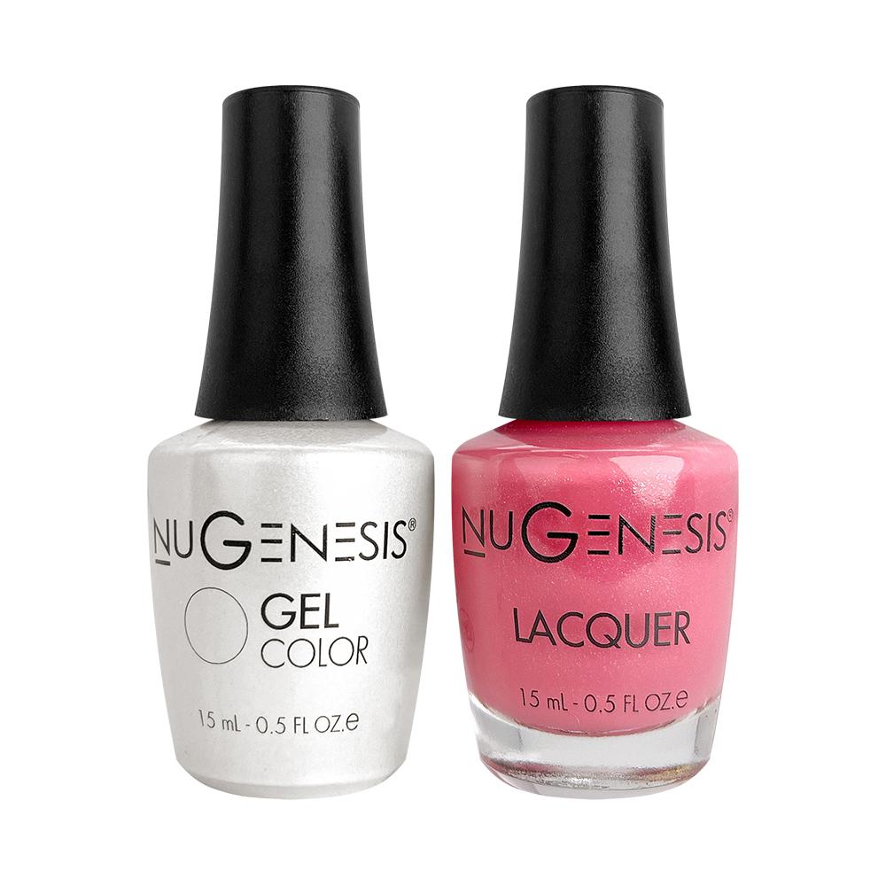 Nugenesis Gel Nail Polish Duo - 028 Pink, Glitter Colors - Spring Love