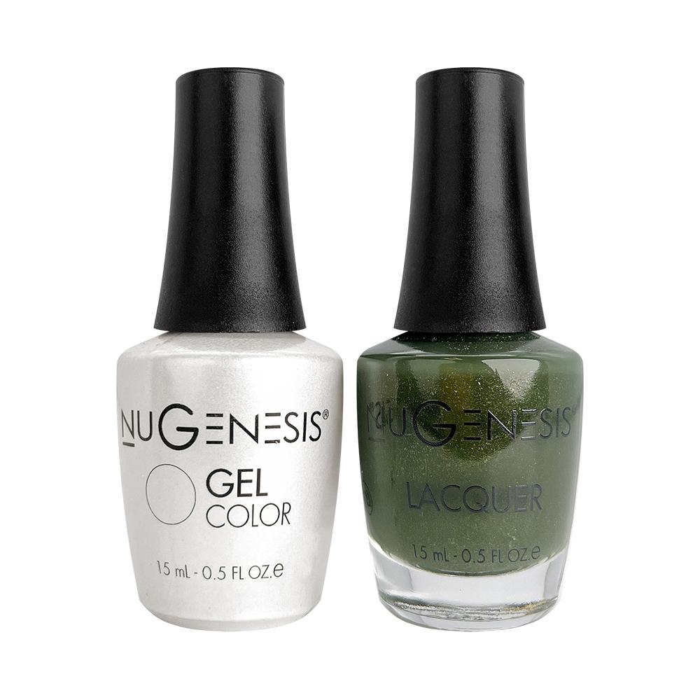 Nugenesis Gel Nail Polish Duo - 035 Green, Glitter Colors - Emerald Envy