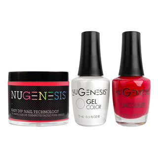 NU 3 in 1 - 021 Kiss Me Red - Dip, Gel & Lacquer Matching