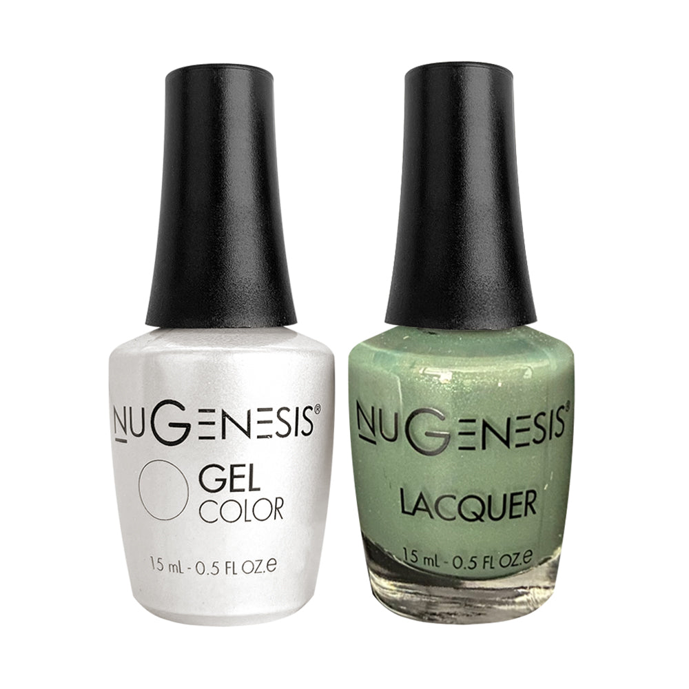 Nugenesis Gel Nail Polish Duo - 056 Green, Glitter Colors - Venetian Green