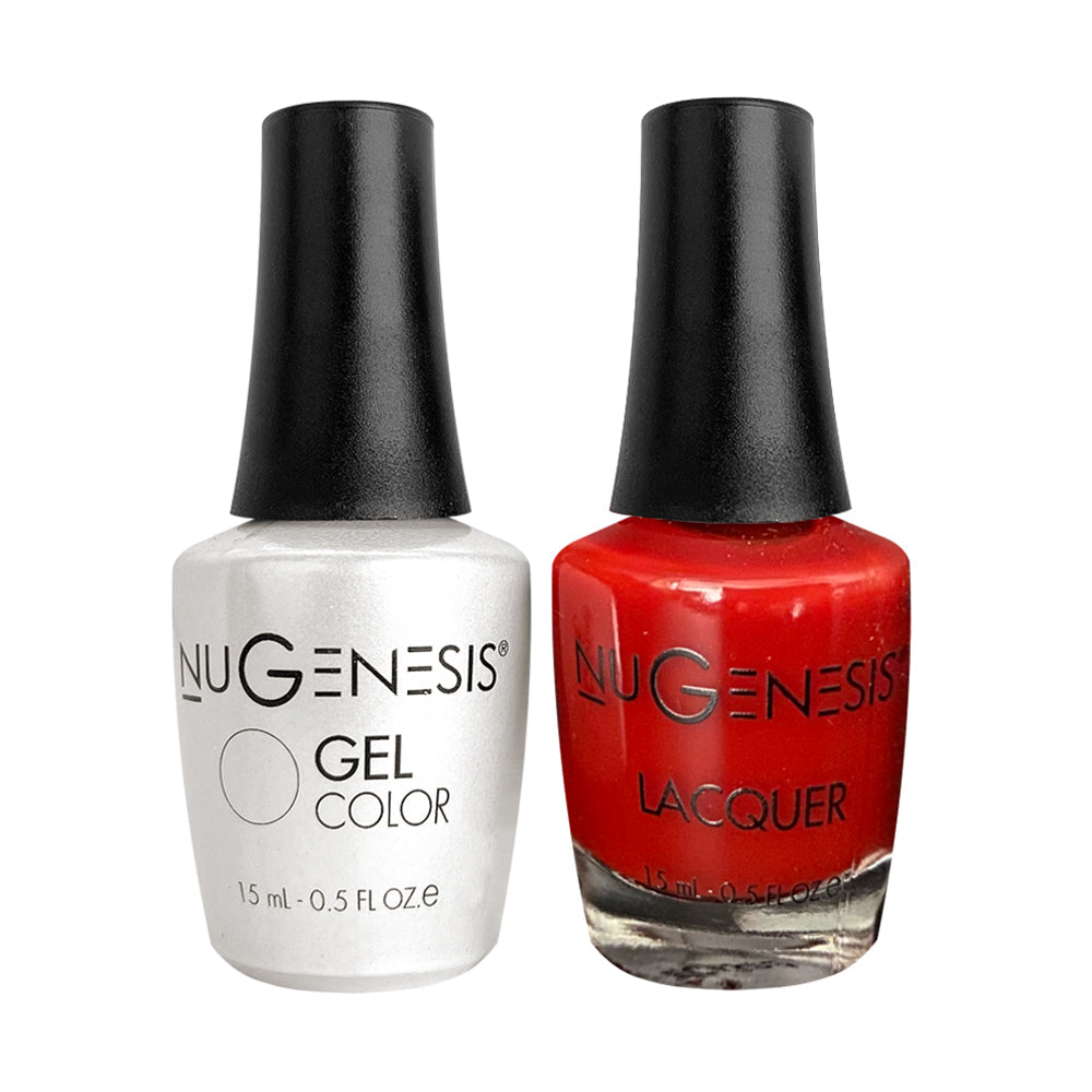 Nugenesis Gel Nail Polish Duo - 061 Red Colors - Fire Engine Red