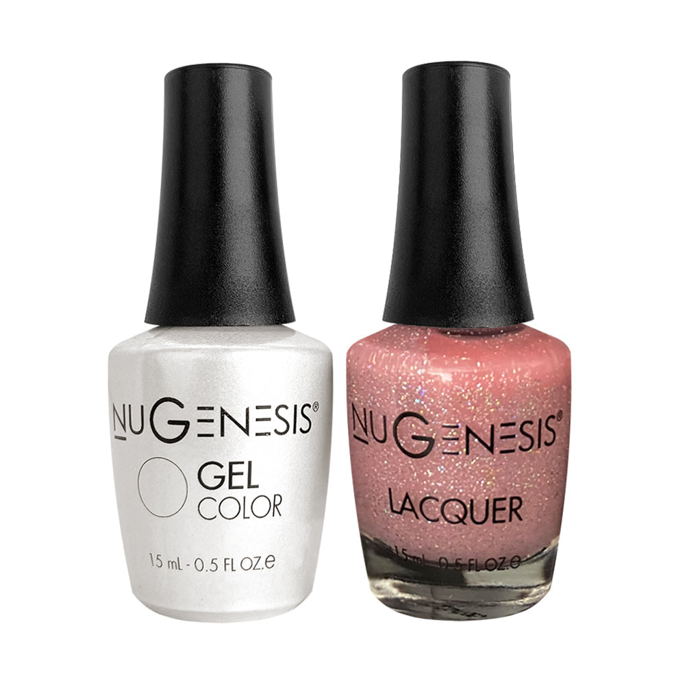 Nugenesis Gel Nail Polish Duo - 064 Pink, Glitter Colors - Sweet Sixteen