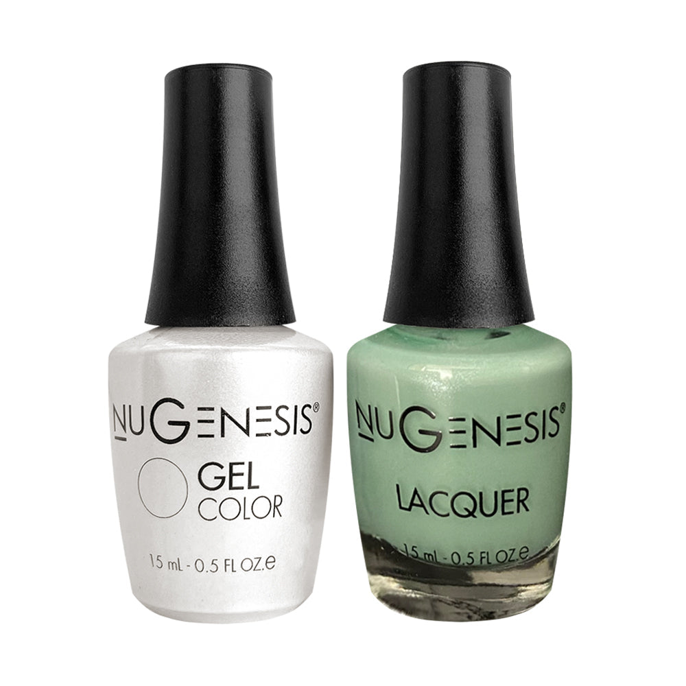 Nugenesis Gel Nail Polish Duo - 074 Mint, Glitter Colors - Mint Julep