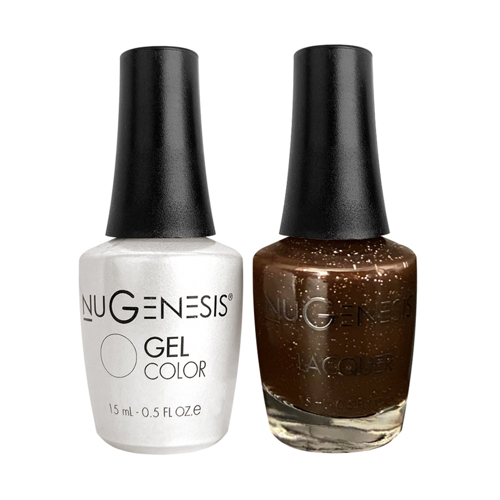 Nugenesis Gel Nail Polish Duo - 087 Black, Glitter Colors - Stormy Nighst