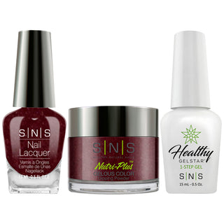 SNS 3 in 1 - NV05 Cabernet Mud Masque - Dip (1oz), Gel & Lacquer Matching