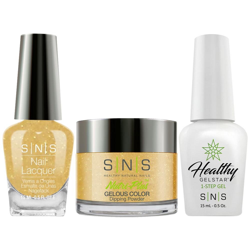 SNS 3 in 1 - NV20 Golden Swaths - Dip (1.5oz), Gel & Lacquer Matching