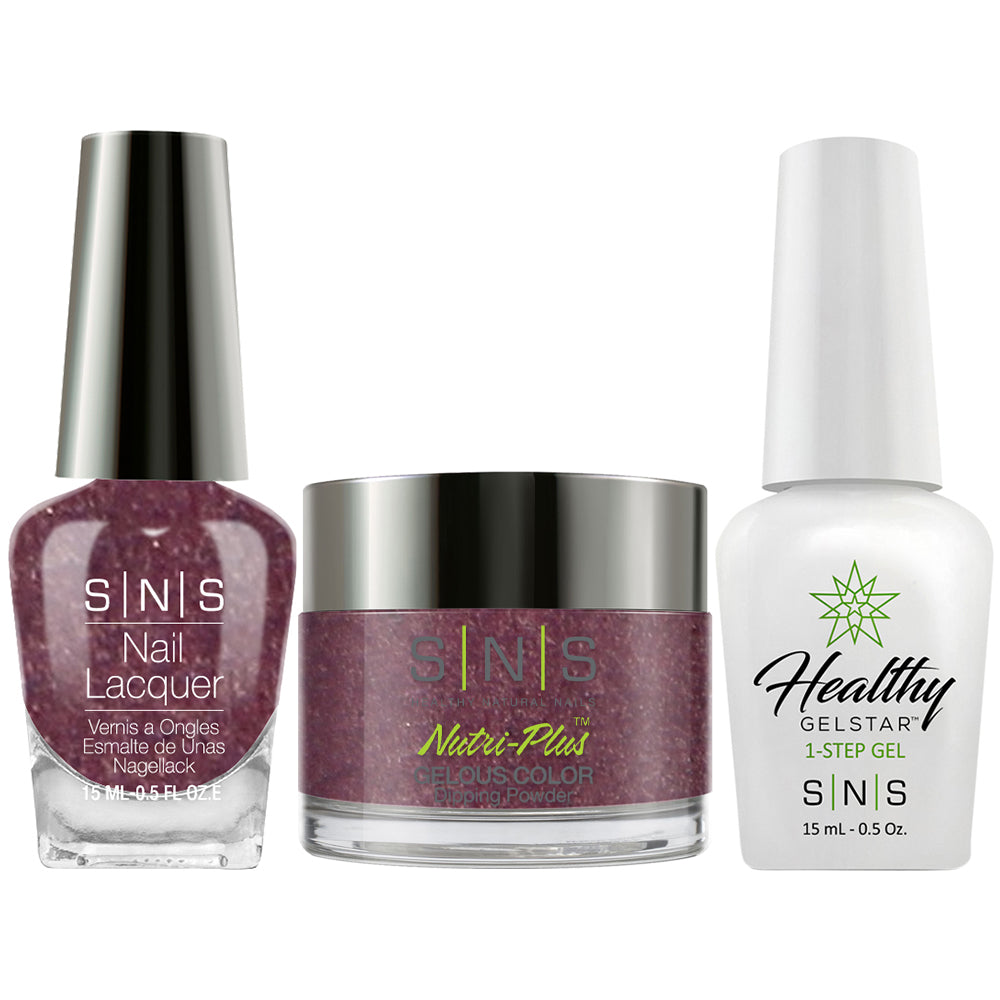 SNS 3 in 1 - NV22 Vineyard Secret - Dip (1oz), Gel & Lacquer Matching