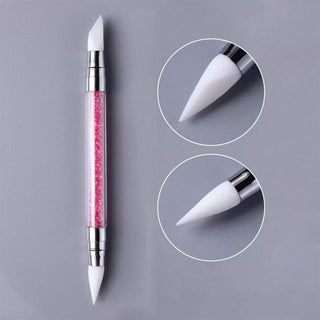 Nail Art Tools Nail Dotting Tools Nail Brush 2 Ways Nail Arrt Silicone Sculpture Pen for Embossing Carving 1