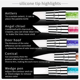 Nail Art Tools Nail Dotting Tools Nail Brush 2 Ways Nail Arrt Silicone Sculpture Pen for Embossing Carving 1
