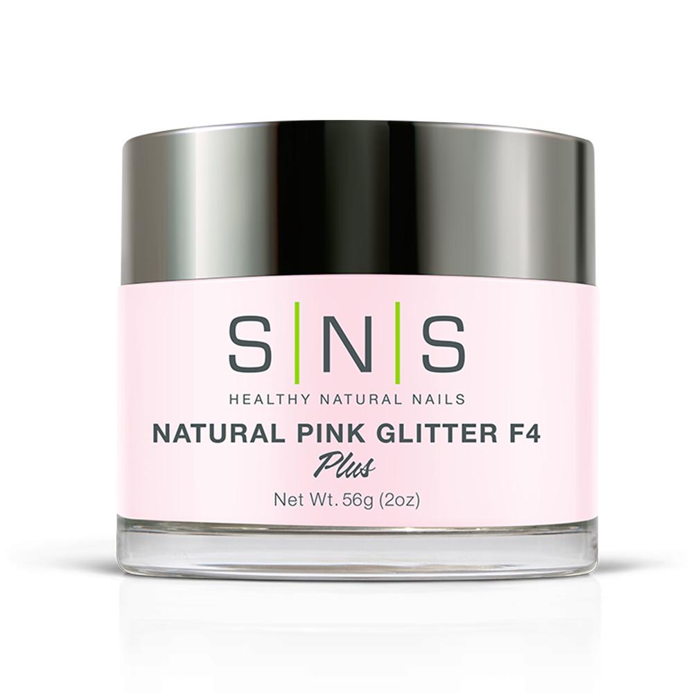 SNS Natural Pink Glitter F4 Dipping Powder Pink & White - 2 oz