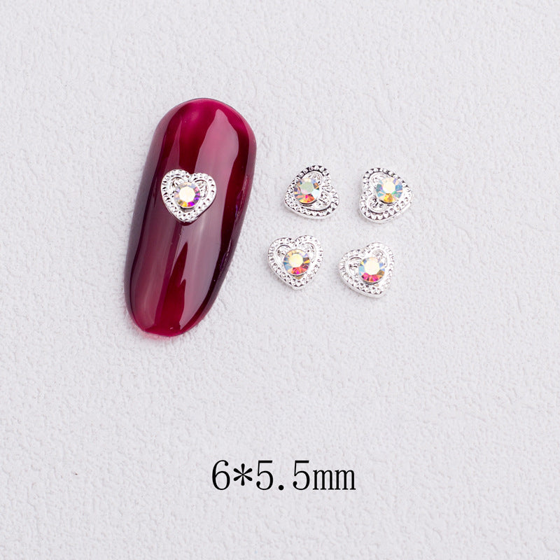 LX2 Mini Rhinestone Heart Nail Charm