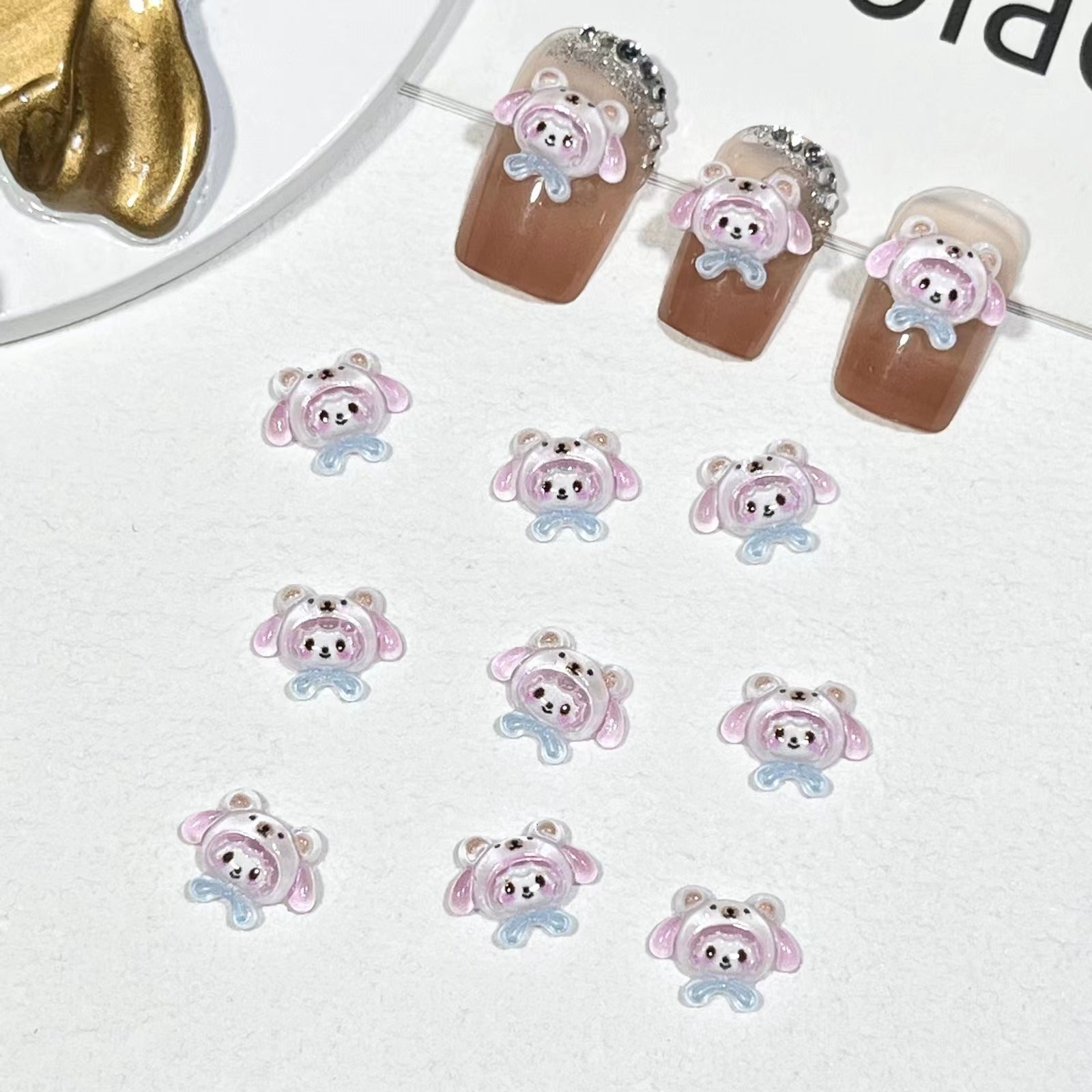 #115 Cute Cozy My Melody in Bear Hat Nail Charm